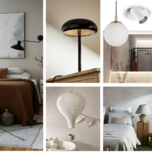 Voorbeeld van een moodboard met afbeeldingen van verlichting in het interieur, wat hoort bij een maatwerk lichtplan